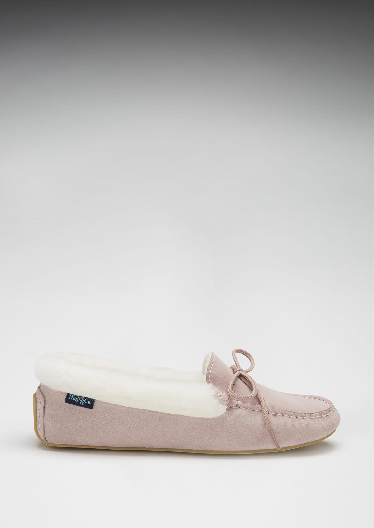 Women's Sheepskin Moccasin Slippers, Ice Pink Suede