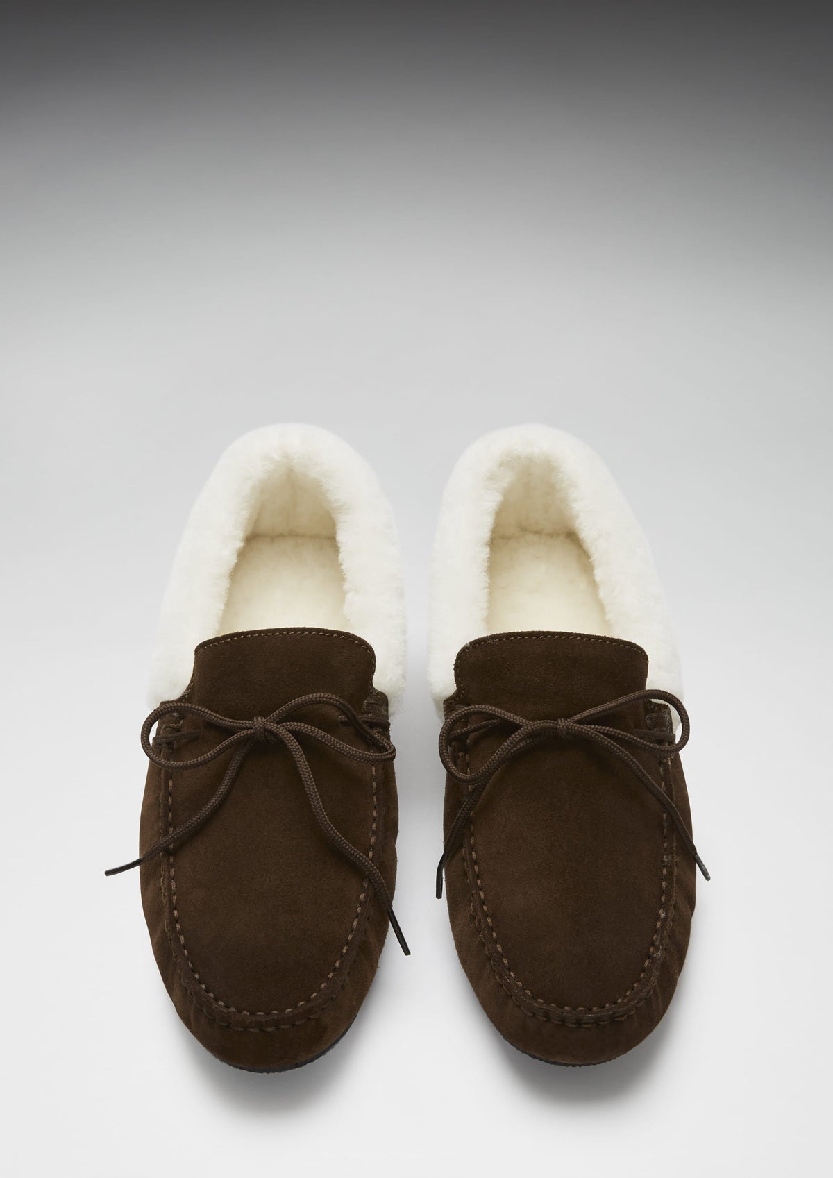 Men's Sheepskin Moccasin Slippers, Brown Suede