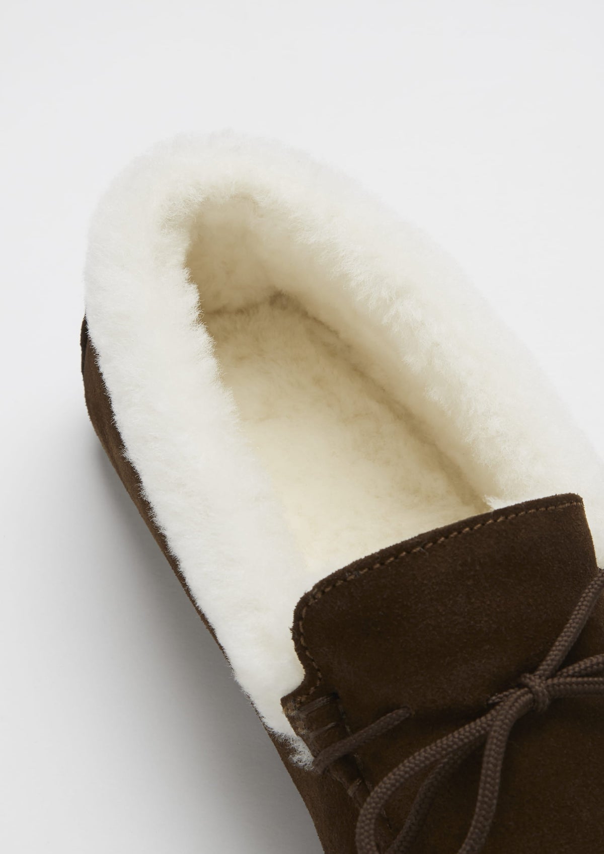 Men's Sheepskin Moccasin Slippers, Brown Suede