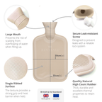 Hot Water Bottle with Faux Fur Cover, 2 Litre