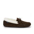 Men's Sheepskin Moccasin Slippers, Brown Suede