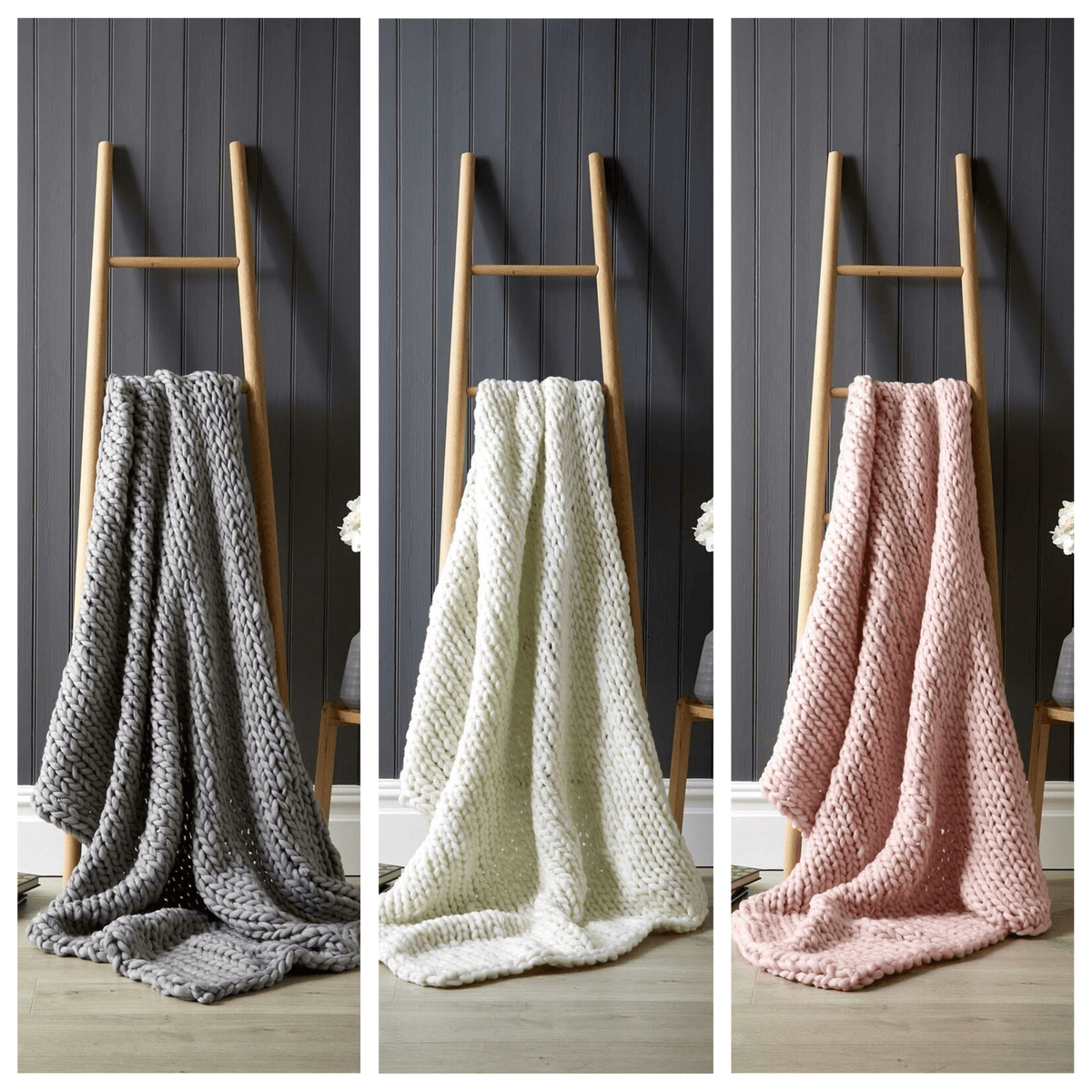 Chunky Cable Knit Throw