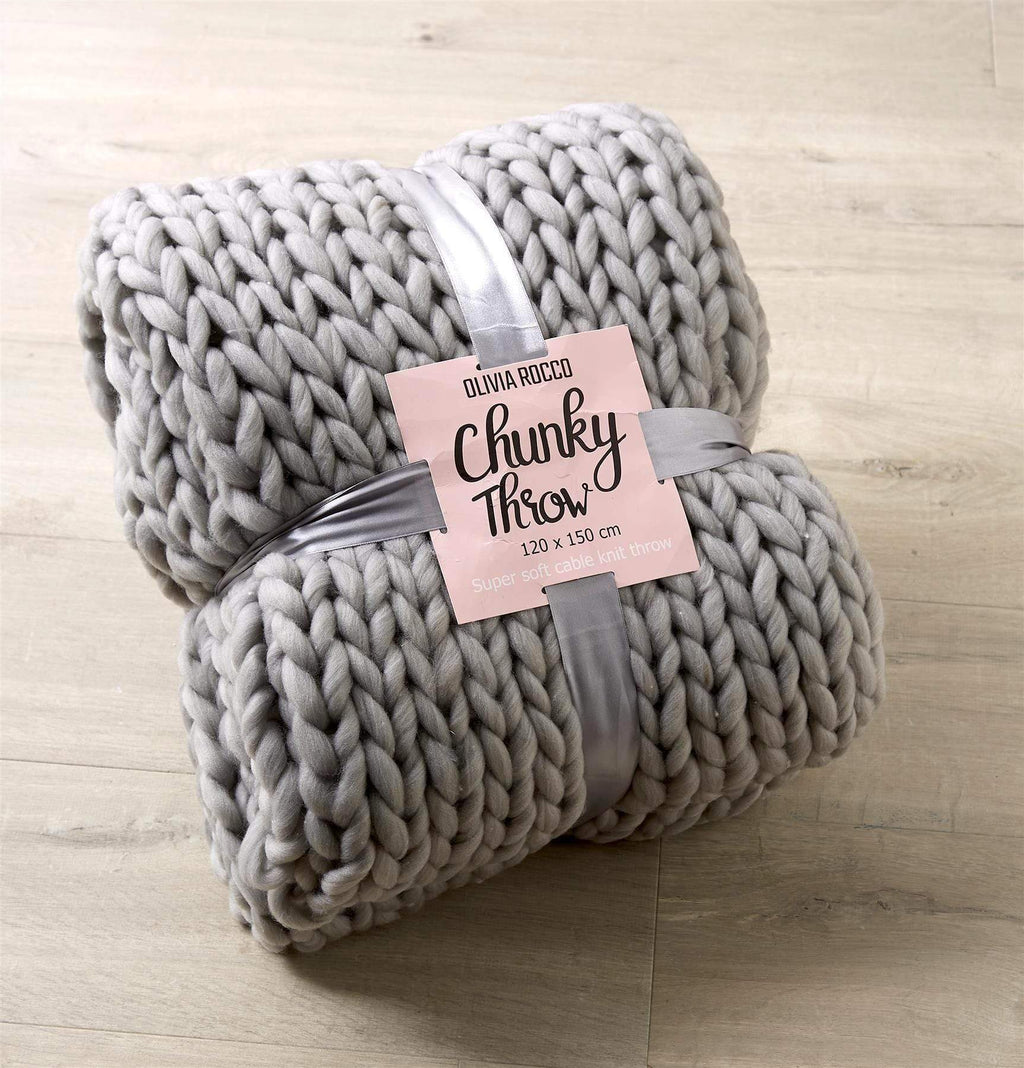 Chunky Cable Knit Throw
