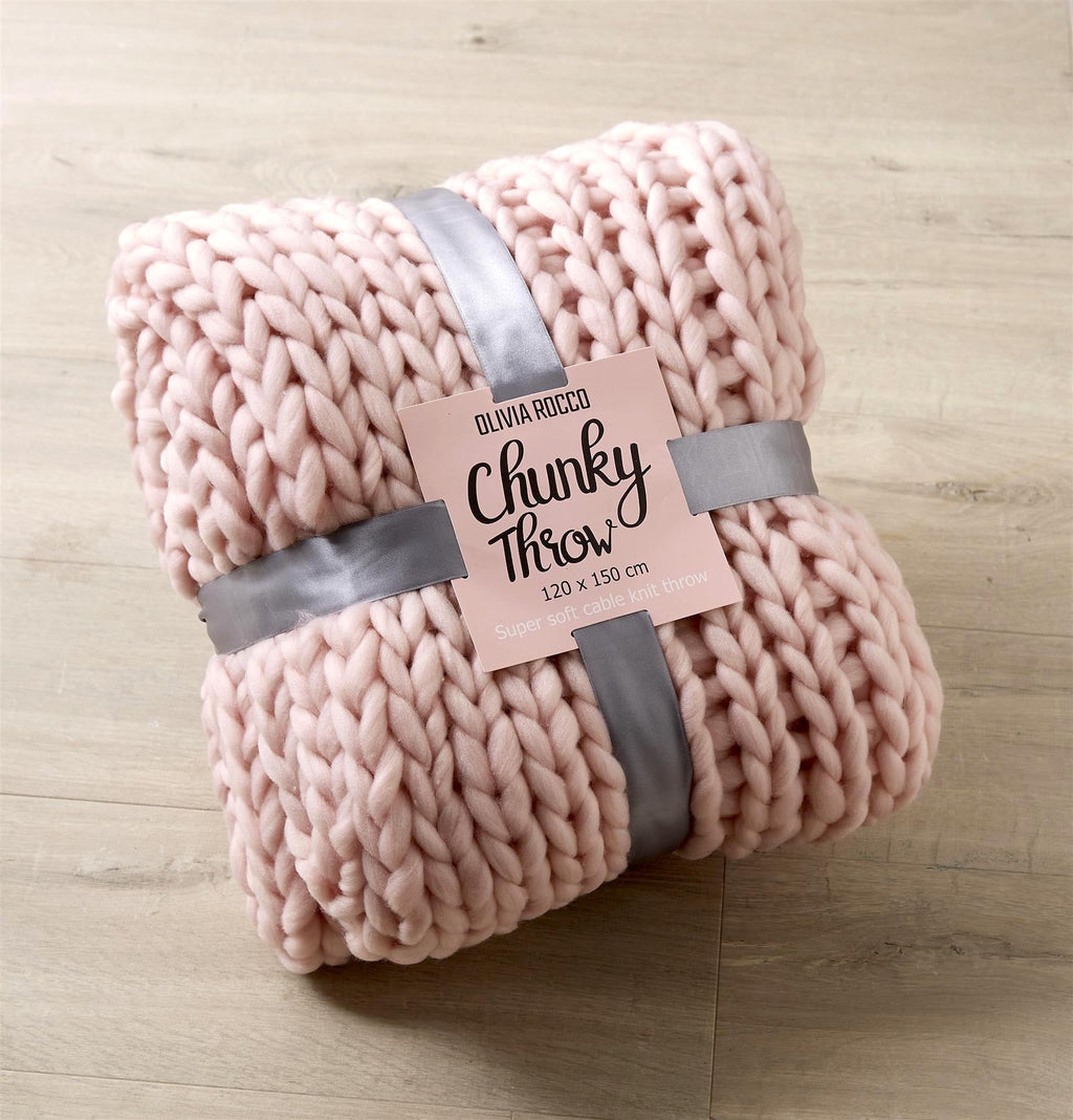 Chunky Cable Knit Throw