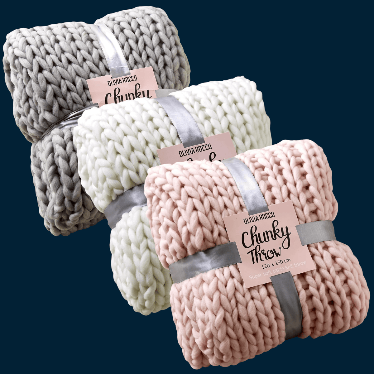 Chunky Cable Knit Throw