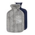 Hot Water Bottle with Faux Fur Cover, 2 Litre